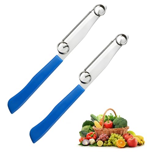 2 Stück Schnellschneidmesser, Quick Slicing Knife, 3 in 1 Multifunctional Veggie Peeler, mit verstellbarer Feder, Multi-functional Fruit Vegetable Julienne Peeler and Slicer von Reh:ncla