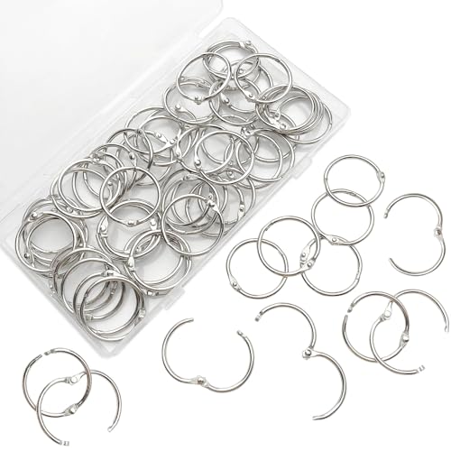 60 Binderinge, 25mm 35mm Buchbinderinge, Buchbinder Ringbinder Aus Metall, Buchringe, Edelstahl-ZubehöR, Metallbinder für Sammelalben, Fotoalben, Memo-Tabletts, Bastelarbeiten, SchlüSselanhäNger von Reh:ncla