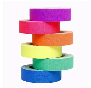 Neon-Klebeband 8 Pack, Gewickelte Klebebandrolle, Fluoreszierendes Klebeband, Uv-Schwarzlicht, Fluoreszierendes Klebeband, Neonfarbenes Stoffband FüR Partydekorationen, Halloween-Bastelarbeiten von Reh:ncla