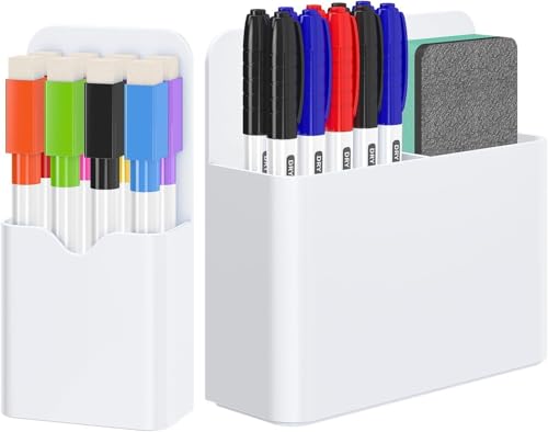 Reh:ncla 21 Stück Whiteboard Marker Set, Whiteboard Schwamm Magnetisch, Whiteboards Stifte Marker Abwischbar für Kinder Lehrer, Magnetischer Stifthalter für Schule Büro Kühlschrank Schließfach (Weiß) von Reh:ncla