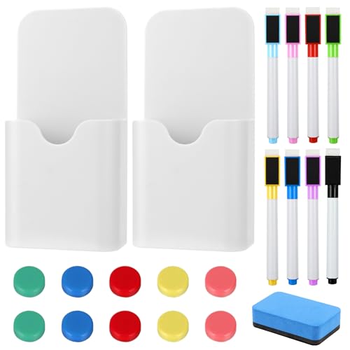 Reh:ncla 21 Stück Whiteboard Marker Set, Whiteboard Schwamm Magnetisch, Whiteboards Stifte Marker Abwischbar für Kinder Lehrer, Magnetischer Stifthalter für Schule Büro Kühlschrank Schließfach (Weiß) von Reh:ncla