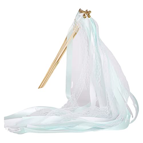 Reheyre 10 Stück Band Fairy Wands Party Sticks Streamers Fairy Stick Stunning Wood Ribbon Fairy Wands Holiday Party Sticks Streamer for Wedding, Birthday Party Props Baby Showers Decor B von Reheyre