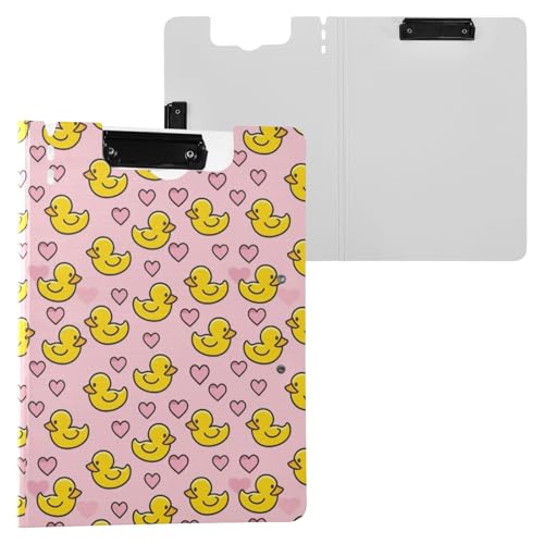 Niedliche Enten mit rosa Herzen, Klemmbrettmappe, A4-Größe, Ordner-Klemmbrett mit Stiftschlitz, für Büro, Schule Niedliche Enten mit rosa Herzen, Klemmbrettmappe, A4-Größe, Ordner-Klemmbrett mit Stiftschlitz, für Büro, Schule von Reiacy