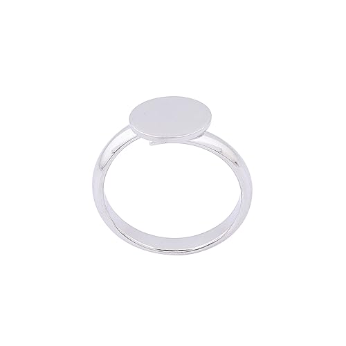 Reidgaller 20 Stück Edelstahl 10 mm Kreis Pad Ring Lünette Rohlinge DIY Einstellbare Fingerring Basis Einstellungen für Schmuckherstellung (einfacher Stahl) von Reidgaller