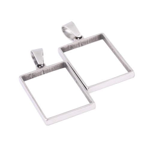 Reidgaller 20 Stück offene Lünette, rechteckig, 20 x 30 mm, Edelstahl, hohle Anhänger-Rahmenfassung, Rohlinge für Kunstharz, Schmuckherstellung Reidgaller 20 Stück offene Lünette, rechteckig, 20 x 30 mm, Edelstahl, hohle Anhänger-Rahmenfassung, Rohlinge für Kunstharz, Schmuckherstellung von Reidgaller