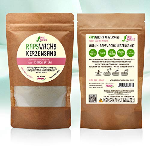 Rapswachs Kerzensand 160 g Beutel mit 6 Baumwolldochten Duftnote Exotica Natura von Reine Natur