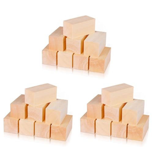 Reinscer 24X SchnitzblöCke Aus Lindenholz, 10,2 X 5,1 X 5,1 Cm, GroßEs Whittling Holzschnitzblock Set für Kinder, Erwachsene, AnfäNger oder Experten von Reinscer