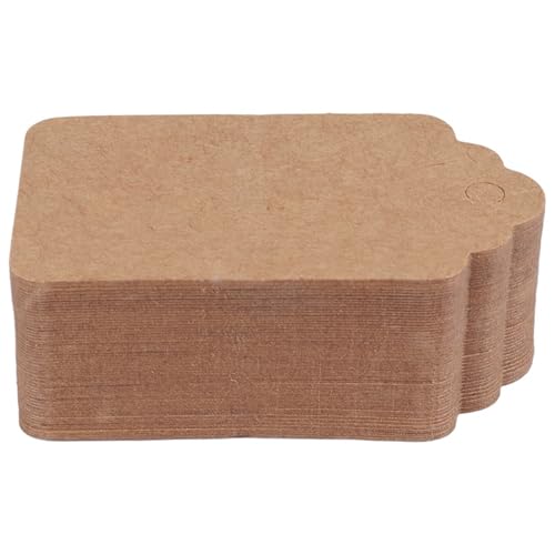 Reinscer Pack 50 rustikale 40mmx70mm ueberbackene Kraftpapier Karte, leeres braunes Etikett, Hochzeitsbevorzugung, Geschenkanhaenger, DIY Etikett, Kofferanhaenger, Preisschild - klein (50) von Reinscer