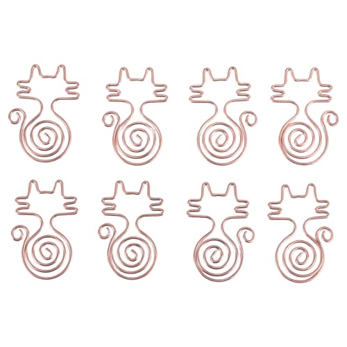 Reinscer Rosegold 8 teile/schachtel Kawaii Katze Bueroklammern Lesezeichen Planer Werkzeuge Scrapbooking Werkzeuge Binder Bueroklammer von Reinscer