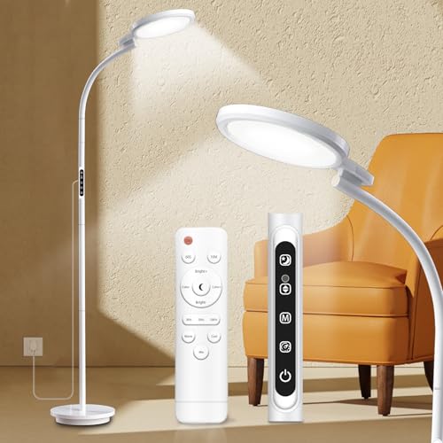 Relhafethy Tageslichtlampe Stehlampe 10000 Lux, 3-in-1 UV-freie Lichttherapielampe mit Touch-Steuerung und Fernbedienung, 5 Farben & 5 Helligkeitsstufen Sonnenlicht Lampe für den Büro/Zuhause von Relhafethy