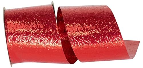 Band – Gerissenes Eis-Display, schwer, ohne Draht, Rot, 7,5 cm, 22,7 m von Reliant Ribbon