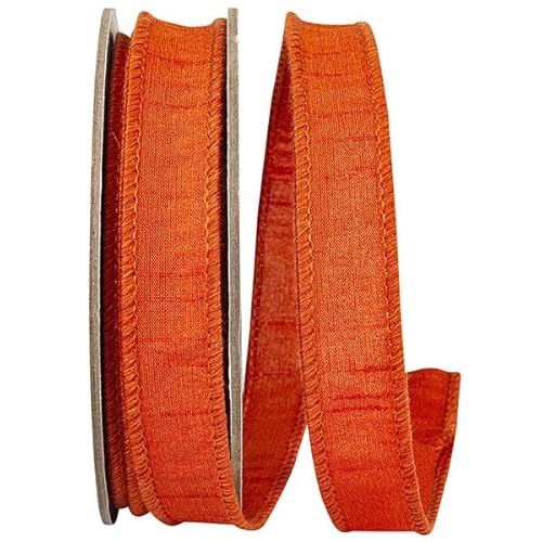 Dupioni Supreme Drahtkante, Orange, 2,2 cm, 9,1 m von Reliant Ribbon