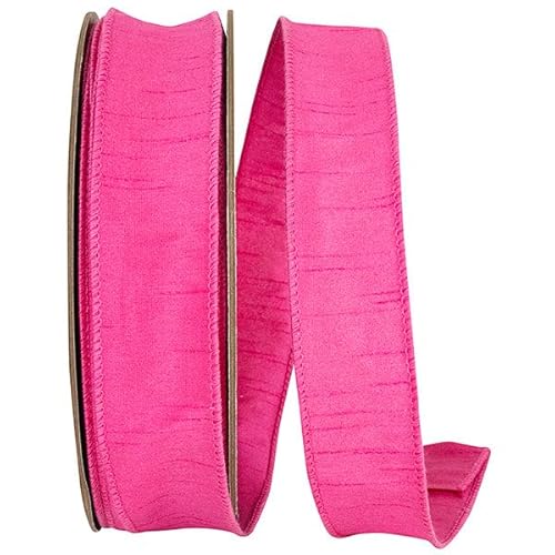 Dupioni Supreme Drahtkante, Shocking Pink, 3,8 cm, 45,7 m von Reliant Ribbon