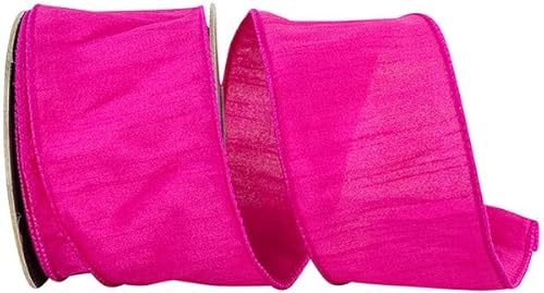 Farbband mit Dupioni-Drahtkante, Fuchsia, 5,4 cm, 9,1 m von Reliant Ribbon