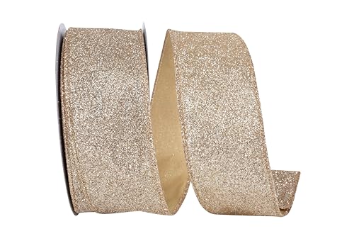 Reliant Ribbon Glitzerndes Metallic-Band mit Drahtrand, Gold/Silber Reliant Ribbon Glitzerndes Metallic-Band mit Drahtrand, Gold/Silber von Reliant Ribbon