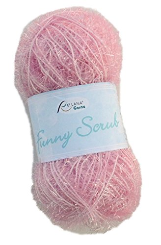 Rellana Funny Scrub Fb. 10 - rosa, tolles Garn zum Schwämme häkeln oder stricken, lustige Spülschwämme häkeln von Rellana Funny Scrub