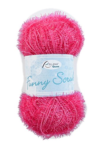 Rellana Funny Scrub Fb. 34 - pink, tolles Garn zum Schwämme häkeln oder stricken, lustige Spülschwämme häkeln von Rellana Funny Scrub