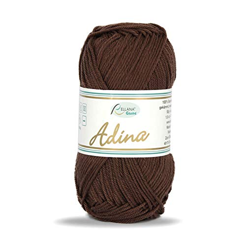 Adina von Rellana 100 % Baumwolle Garn Farbe 06 Braun 50g von Rellana