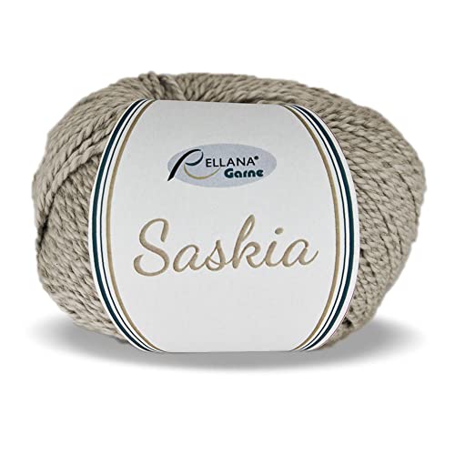 Rellana Saskia, Natur pur, Sommergarn, Baumwolle mit Seide, 50 g / 120 m. 77% Baumwolle / 23% Seide, 14 tolle Farben (16 beige-meliert) von Rellana