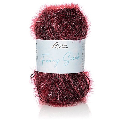 Rellana Wolle Funny Scrub – Schwammgarn, rot-schwarz color von Rellana