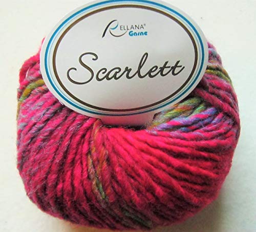 Rellana Wolle Scarlett Mützenwolle 50g Knäuel Farbe 66 multicolor Farbverlauf von Rellana