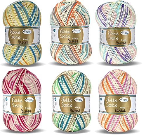 Sockenwolle Paket 6x100g Rellana Flotte Socke von Rellana