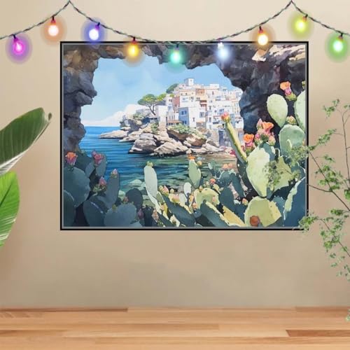 5D DIY Diamond Painting Kinder Kaktus,Landschaft,Diamant Painting Bilder 40x50cm,Mosaikherstellung Malen Nach Zahlen Cross Stitch Malerei Set,Daiments Painting Erwachsene für Haus Dekoration 4E-5953 5D DIY Diamond Painting Kinder Kaktus,Landschaft,Diamant Painting Bilder 40x50cm,Mosaikherstellung Malen Nach Zahlen Cross Stitch Malerei Set,Daiments Painting Erwachsene für Haus Dekoration 4E-5953 von Reluehu