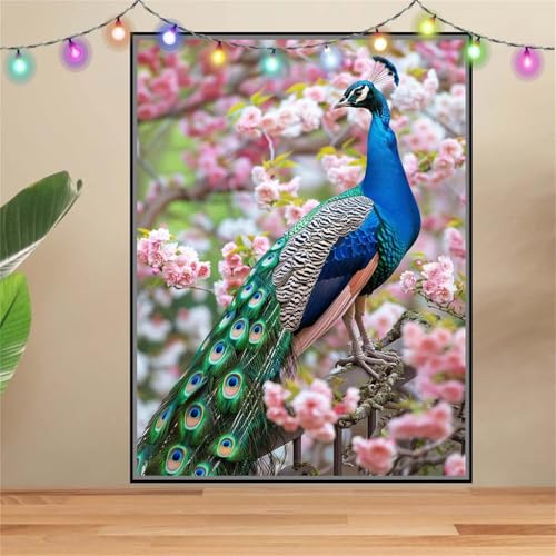 5D DIY Diamond Painting Kinder Klein Blume,Pfau,Diamant Painting Bilder 100x133cm,Mosaikherstellung Malen Nach Zahlen Cross Stitch Malerei Set,Daiments Painting Erwachsene für Haus Dekoration F6799 von Reluehu