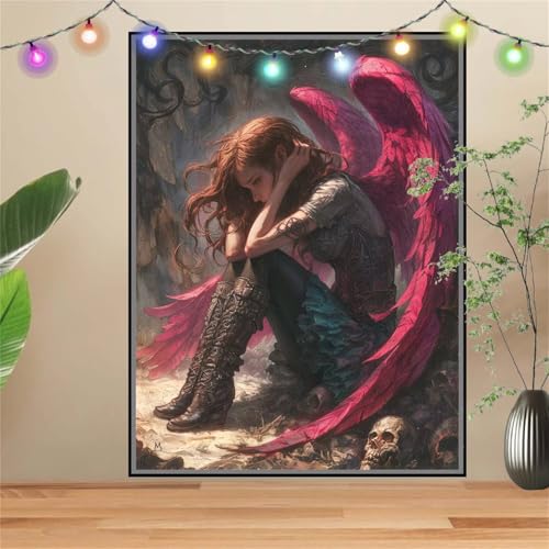 5D DIY Diamond Painting Kinder Klein Engel,MäDchen,Diamant Painting Bilder 80x107cm,Mosaikherstellung Malen Nach Zahlen Cross Stitch Malerei Set,Daiments Painting Erwachsene für Haus Dekoration D3317 von Reluehu