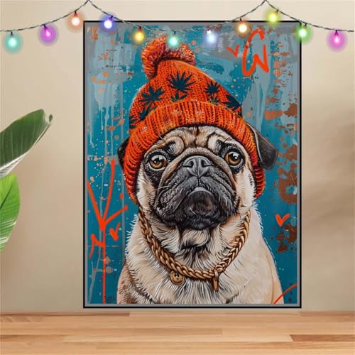 5D DIY Diamond Painting Kinder Klein Hund,Tier,Diamant Painting Bilder (30x40cm),Mosaikherstellung Malen Nach Zahlen Cross Stitch Malerei Set,Daiments Painting Erwachsene für Haus Dekoration F-6392 von Reluehu