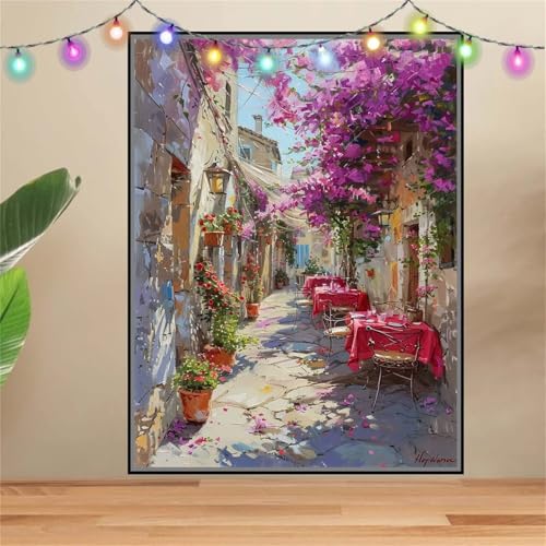 5D DIY Diamond Painting Kinder Klein Landschaft,Gasse,Diamant Painting Bilder 100x133cm,Mosaikherstellung Malen Nach Zahlen Cross Stitch Malerei Set,Daiments Painting Erwachsene für Wand Decor F6199 von Reluehu