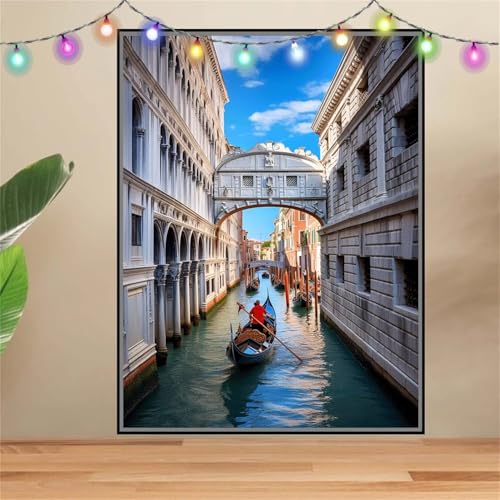 5D DIY Diamond Painting Kinder Klein Landschaft,Venedig,Diamant Painting Bilder 100x133cm,Mosaikherstellung Malen Nach Zahlen Cross Stitch Malerei Set,Daiments Painting Erwachsene für Wand Decor F6159 von Reluehu