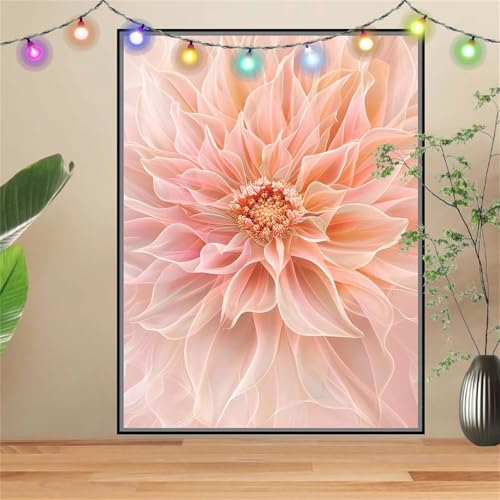 5D DIY Diamond Painting Kinder Klein Pfingstrose,Blume,Diamant Painting Bilder 100x133cm,Mosaikherstellung Malen Nach Zahlen Cross Stitch Malerei Set,Daiments Painting Erwachsene für Wand Decor D2679 von Reluehu