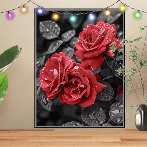 5D DIY Diamond Painting Kinder Klein Rosen,Landschaft,Diamant Painting Bilder 80x107cm,Mosaikherstellung Malen Nach Zahlen Cross Stitch Malerei Set,Daiments Painting Erwachsene für Wand Decor D2477 von Reluehu