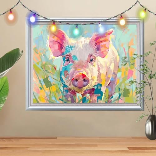 5D DIY Diamond Painting Kinder Klein Schwein,Tier,Diamant Painting Bilder 40x30cm,Mosaikherstellung Malen Nach Zahlen Cross Stitch Malerei Set,Daiments Painting Erwachsene für Haus Dekoration 56E-4232 5D DIY Diamond Painting Kinder Klein Schwein,Tier,Diamant Painting Bilder 40x30cm,Mosaikherstellung Malen Nach Zahlen Cross Stitch Malerei Set,Daiments Painting Erwachsene für Haus Dekoration 56E-4232 von Reluehu
