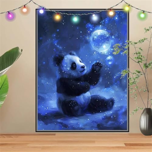 5D DIY Diamond Painting Kinder Klein Sternenhimmel,Panda,Diamant Painting Bilder 50x70cm,Mosaikherstellung Malen Nach Zahlen Cross Stitch Malerei Set,Daiments Painting Erwachsene für Wand Decor D3954 von Reluehu