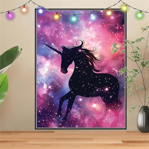 5D DIY Diamond Painting Kinder Klein Tier,Einhorn,Diamant Painting Bilder 120x160cm,Mosaikherstellung Malen Nach Zahlen Cross Stitch Malerei Set,Daiments Painting Erwachsene für Haus Dekoration D5160 von Reluehu