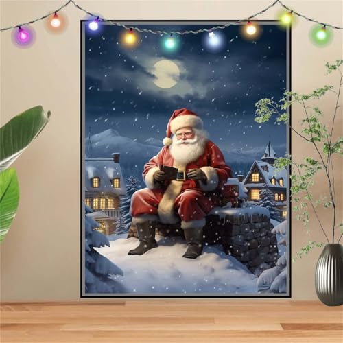 5D DIY Diamond Painting Kinder Klein Weihnachtsmann,Mond,Diamant Painting Bilder 50x70cm,Mosaikherstellung Malen Nach Zahlen Cross Stitch Malerei Set,Daiments Painting Erwachsene für Wand Decor D3034 von Reluehu