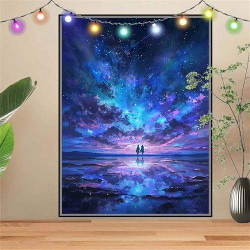 5D DIY Diamond Painting Kinder Sternenhimmel,Landschaft,Diamant Painting Bilder 120x160cm,Mosaikherstellung Malen Nach Zahlen Cross Stitch Malerei Set,Daiments Painting Erwachsene für Wand Decor D3880 von Reluehu