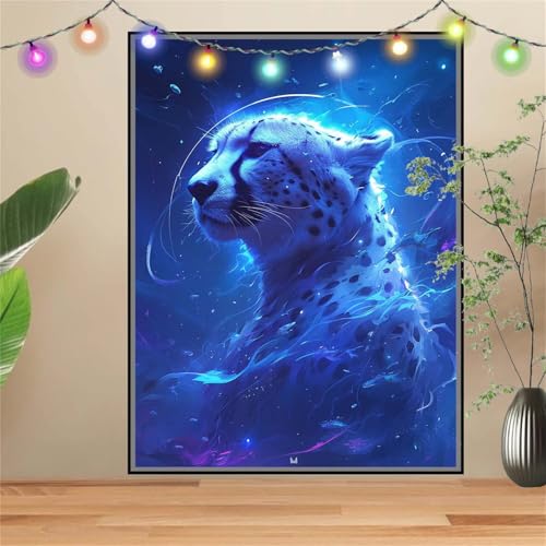 5D DIY Diamond Painting Kinder Sternenhimmel,Leopard,Diamant Painting Bilder 120x160cm,Mosaikherstellung Malen Nach Zahlen Cross Stitch Malerei Set,Daiments Painting Erwachsene für Wand Decor D3840 von Reluehu