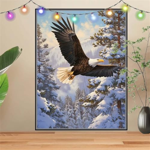 5D Diamond Painting,Diamant Painting Bilder Adler,Wald Full Mosaic Making für Kinder,DIY Diamond Painting Erwachsene groß 30x40cm,Cross Stitch Diamond Painting Bilder für Gift Home Wall Decor D2162 von Reluehu