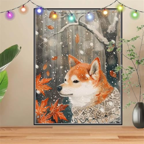 5D Diamond Painting,Diamant Painting Bilder Akita Inu,Hund Full Mosaic Making für Kinder,DIY Diamond Painting Erwachsene groß 120x160cm,Cross Stitch Diamond Painting Bilder für Gift Wall Decor D2890 von Reluehu