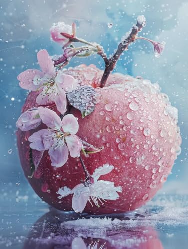 5D Diamond Painting,Diamant Painting Bilder Apfel,Blume Full Mosaic Making für Kinder,DIY Diamond Painting Erwachsene groß 30x40cm,Cross Stitch Diamond Painting Bilder für Gift Home Wall Decor C2322 von Reluehu