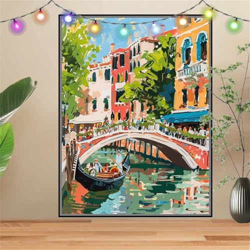 5D Diamond Painting,Diamant Painting Bilder BrüCke,Bach Full Mosaic Making für Kinder,DIY Diamond Painting Erwachsene groß 40x50cm,Cross Stitch Diamond Painting Bilder für Gift Home Wall Decor D2843 von Reluehu