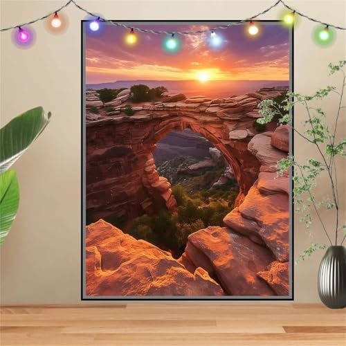 5D Diamond Painting,Diamant Painting Bilder Sonnenuntergang,Berge Full Mosaic Making für Kinder,DIY Diamond Painting Erwachsene groß 100x133cm,Cross Stitch Diamond Painting Bilder für Wall Decor D3489 von Reluehu