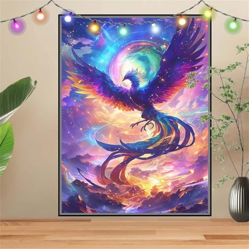 5D Diamond Painting,Diamant Painting Bilder Sternenhimmel,PhöNix Full Mosaic Making für Kinder,DIY Diamond Painting Erwachsene groß 80x107cm,Cross Stitch Diamond Painting Bilder für Wall Decor D3887 von Reluehu