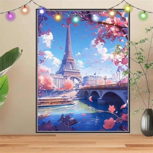 5D Diamond Painting,Diamant Painting Bilder Turm,BrüCke Full Mosaic Making für Kinder,DIY Diamond Painting Erwachsene groß 100x133cm,Cross Stitch Diamond Painting Bilder für Gift Home Wall Decor D3369 von Reluehu