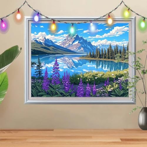 5D Diamond Painting,Lavendel Diamant Painting Bilder,Schneeberge Mosaic Making für Kinder,DIY Diamond Painting Erwachsene groß 30x40cm,Cross Stitch Diamant Painting für Gift Home Wall Decor 57H-4402 5D Diamond Painting,Lavendel Diamant Painting Bilder,Schneeberge Mosaic Making für Kinder,DIY Diamond Painting Erwachsene groß 30x40cm,Cross Stitch Diamant Painting für Gift Home Wall Decor 57H-4402 von Reluehu