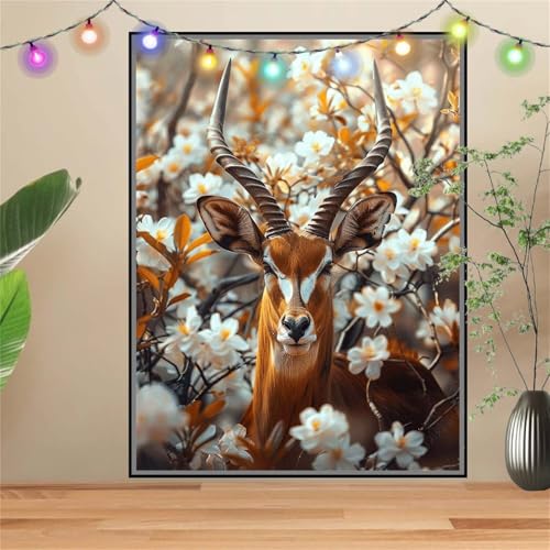 5D Diamond Painting Erwachsene Hirsch,Spatz,DIY Diamant Painting Bilder Kinder 60x80cm,Crystal Strass Stickerei Painting Diamant Malerei Kit,Diamant Crystal Arts Craft für Geschenk Wand Decor D2255 von Reluehu