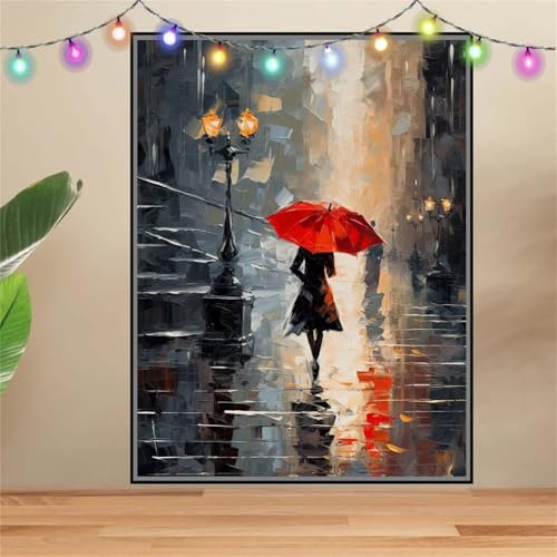 5D Diamond Painting Erwachsene Landschaft,Regenschirm,DIY Diamant Painting Bilder Kinder 30x40cm,Crystal Strass Stickerei Painting Diamant Malerei Kit,Diamant Crystal Arts Craft für Wand Decor F6092 von Reluehu